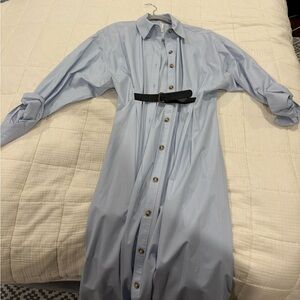 Anthropologie Belted Maxi Dress